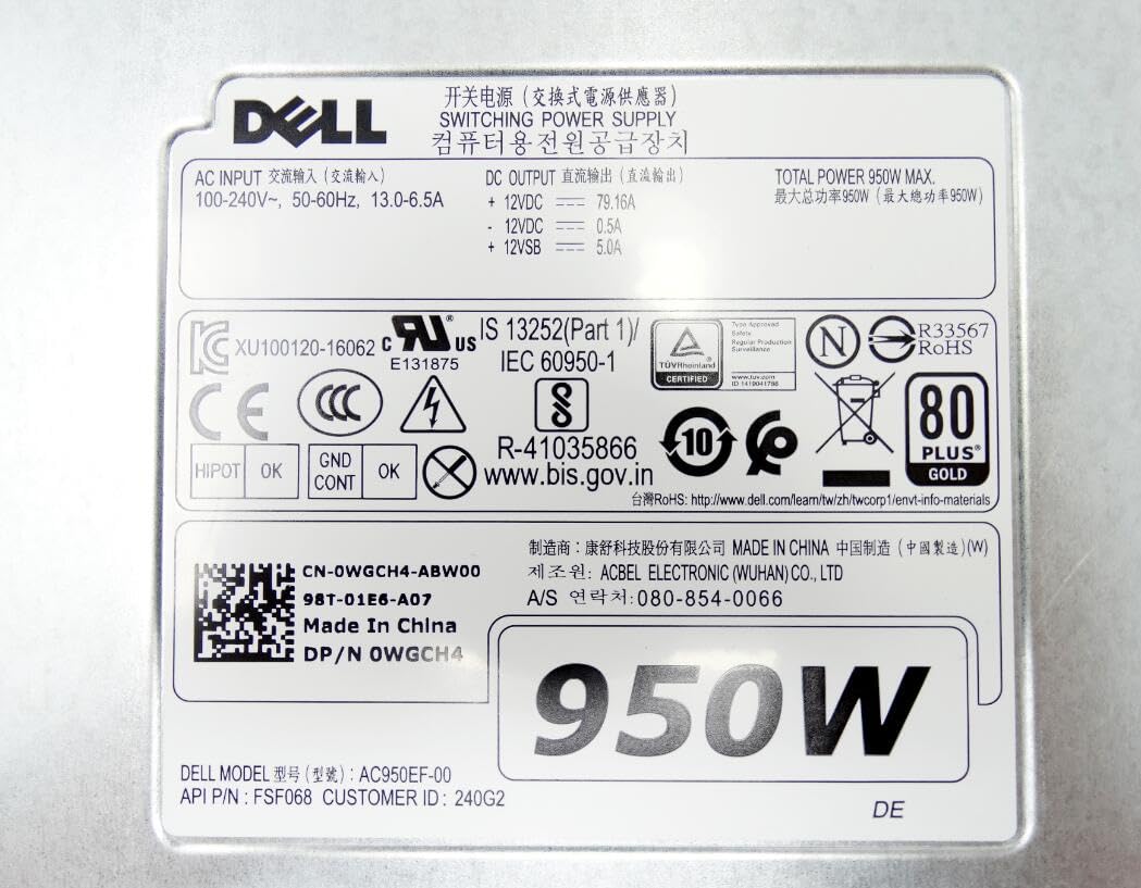 Amazon | 電源ユニット適用するDELL Precision T5820 T7820 T5920-950